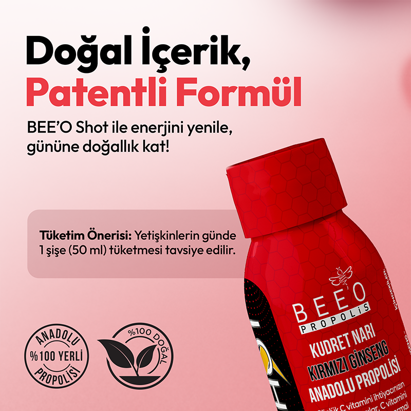 BEEO Kudret Narı Ginseng Propolis Shot 12
