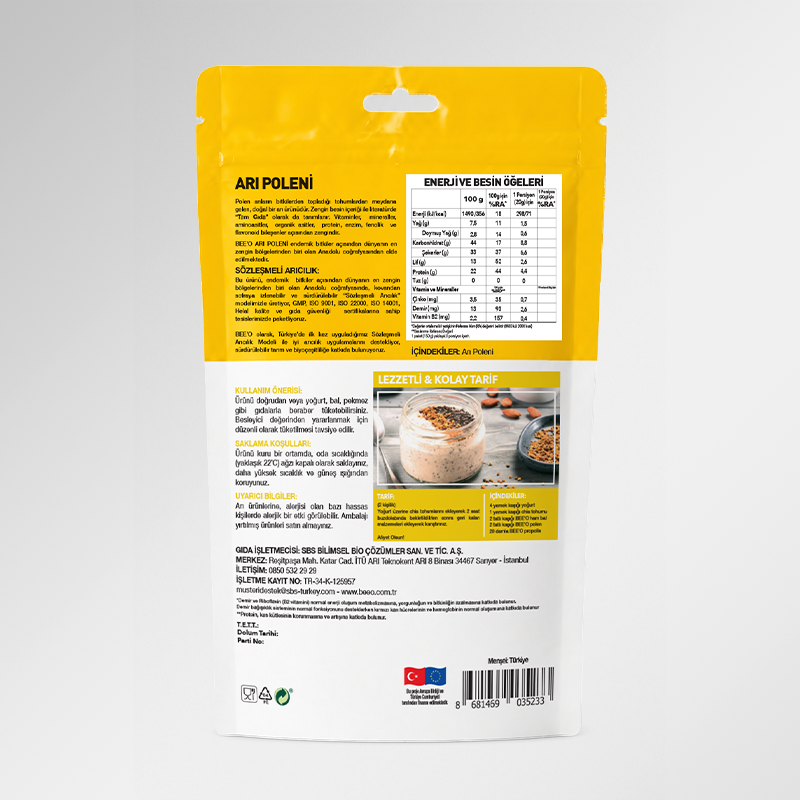 BEEO Arı Poleni - Doğal Enerji Yüksek Protein Kaynağı